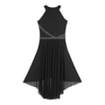 thumbnail image 6 of YiZYiF Women's Sleeveless Rhinestone Lyrical Dance Dress Modern Contemporary Dancing Clothes Black M, 6 of 7