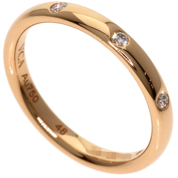 Pre-Owned Van Cleef & Arpels Tendrement 3P Diamond Ring #48, 18K Pink Gold, Women's.