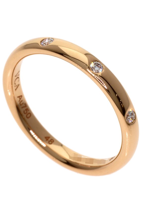 Pre-Owned Van Cleef & Arpels Tendrement 3P Diamond Ring #48, 18K Pink Gold, Women's.