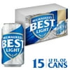Milwaukee's Best Light Lager Beer, 15 Pack, 12 fl oz Cans, 4.1% ABV