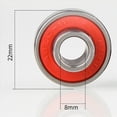 thumbnail image 4 of 50 Pcs 608- Roulement Intégré pour Longboard Roulement à Roues de Planche à Roulettes Roulement à Roulettes en Ligne 8X22X12.6mm, Rouge, 50 x Roulements de Planche à Roulettes, Rouge, 4 of 6