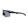 thumbnail image 3 of Kids Child Size Trendy Flat Top Shield Plastic Sport Sunglasses Black, 3 of 4
