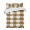 thumbnail image 2 of Quilts Twin XL Size, Brown White Plaid Soft Comforter Bedding Set for Bed, Watercolor Farmhouse Checkered Lightweight Quilted Bedspread with Pillow Cover(2 Pieces) for All Season, 68x98 Inch, 2 of 6