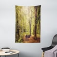 thumbnail image 1 of Forest Tapestry, Picnic Table in the Forest Foliage Greenery Nature Theme Summer and Winter Theme, Wall Hanging for Bedroom Living Room Dorm Decor, 40W X 60L Inches, Green Brown, by Ambesonne, 1 of 2