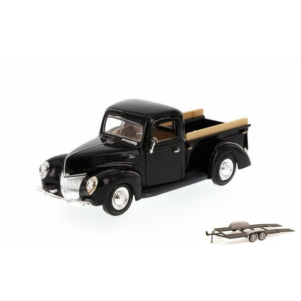 Diecast Car & Trailer Package - 1940 Ford Pick Up truck, Black - Motor ...