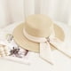 thumbnail image 4 of Sombrero de 56-58cm de circunferencia para mujer, sombrero de paja serpentina, sombrero plano de verano, protector solar, sombrero para sol de playa para vacaciones en la playa, 4 of 5