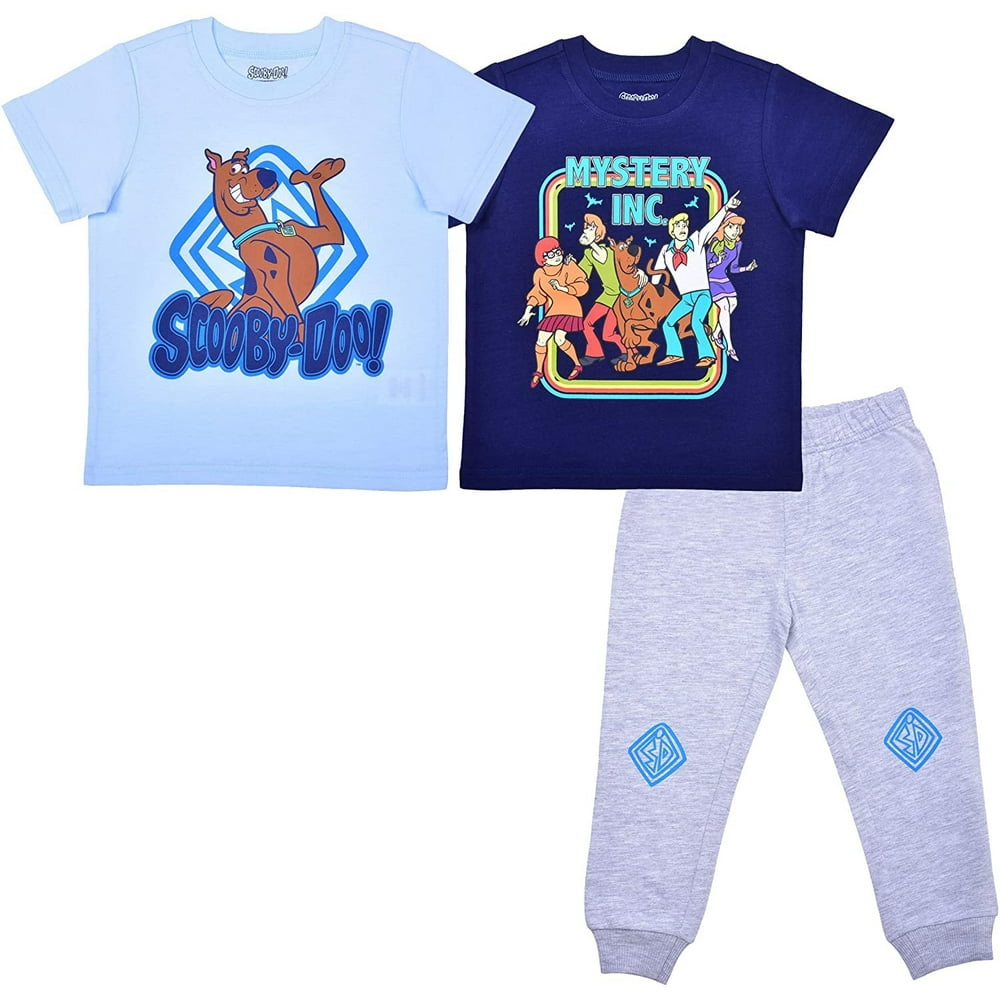 Warner Bros. - Warner Bros.â Scooby Doo 3 Pack Jogger Set for Boys, 2 Piece Short Sleeve Shirt