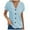 Blue, variant on Women Summer Tops Women's Fashion Solid Color Lapel Short Sleeve Cardigan Button Casual Loose Top Light Button up Shirt Woman's Loose Fit Shirts Tops Size Small Neck Tee Women Popular White S