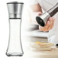 thumbnail image 2 of Pepper And Salt Grinder,Refillable Stainless Steel Grinder With Adjustable Coarseness,Glass Body Spice Grinder,Salt And Pepper Shakers,Manual Salt And Pepper Grinder,(Clear,2.55x7.48 in), 2 of 9