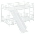 thumbnail image 6 of Bellemave Twin Over Twin Bunk Bed with Slide, Metal Low Bunk Beds Frmae with Safety Guardrail, Floor Bunk Bed with Small Door and Fence, No Box Spring Required (White), 6 of 7