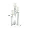 thumbnail image 4 of DecMode Glam Wood 3 Plate Pillar Candlle Holder with Silver Beveled Glass Finish, 7"W x 21"H, 4 of 14