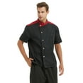 thumbnail image 2 of Toptie 2 Pack Unisex Short Sleeve Chef Coat Jacket, Black Snap, 2 of 6