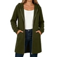 thumbnail image 5 of QIYAGBSA Hoodies for Women Zip Up Longline Hooded Sweatshirt with Front Pockets Casual Fall Winter Outerwear (Green, S), 5 of 7
