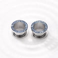 thumbnail image 4 of ZS 1 Pair Rhinestone Crystal Ear Plug Tunnels Screw Fit Ear Expander Stretcher Body Piercing 0g 00g, 4 of 6