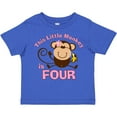 thumbnail image 3 of Inktastic Little Monkey Girl 4th Birthday Girls Toddler T-Shirt, 3 of 5