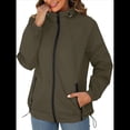 thumbnail image 3 of Chaqueta Impermeable para Mujer, Cortavientos, Impermeable, con Capucha, Plegable y Bolsillos. Verde L, 3 of 9