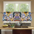 thumbnail image 4 of Yayeee Kitchen Curtains Tier Set of 2 Light Filtering 57"x36" Over Sink Window Panels, Purple Flowers, 4 of 7