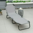 thumbnail image 2 of Outsunny Chaise Longue Pliante, Chaise de Bronzage avec Dossier Réglable, Gris, 2 of 10
