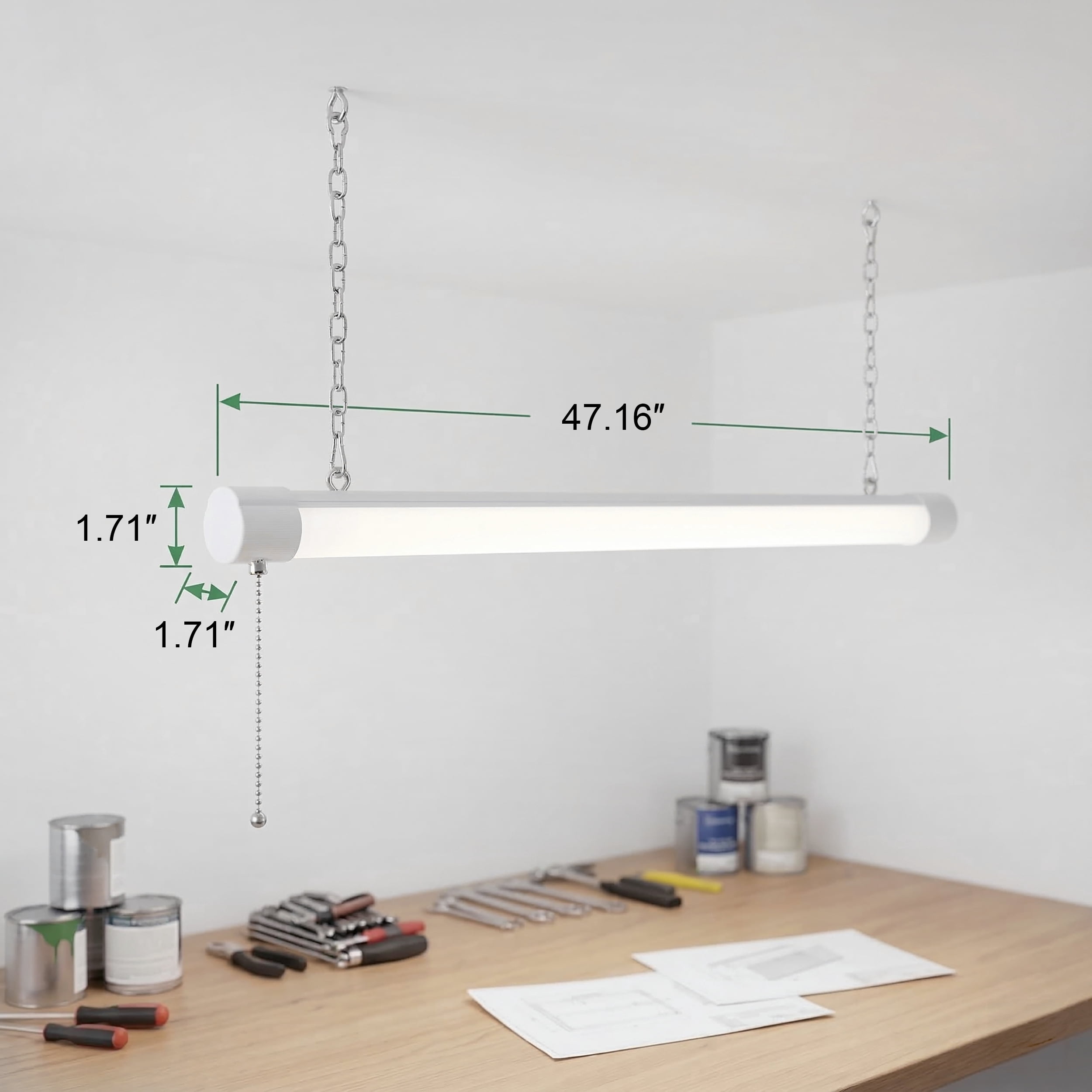 MaxLite 4 feet , 2 Pack LED Shop Light Fixture, 23W 120V, 23W, Linkable, for Garage, Workshop, Basement, Warehouse, White - 2 Value Pack