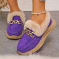 thumbnail image 3 of FRSASU Women's Winter Loafers Dressy Casual Slip On Non Slip Round Toe Fur Lined office Walking Shoes Purple, 3 of 7