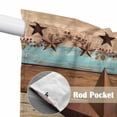 thumbnail image 4 of Swag Valance Curtains for Windows, Western Texas Star Retro Light Filtering Kitchen Curtains, Country Farmhouse Light Blue Brown Wooden Window Treatment Valances for Living Room, 36x45 - 2 PCS, 4 of 9