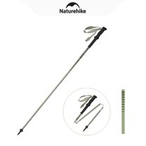 Naturehike, Alumimum Lightweight  Trekking Poles, Quad Fold Hiking Poles with EVA Grip, Quick Lock Collapsible Walking Poles, Walking Sticks for Men&Women, Tungsten steel pole tip, 1 Trekking pole.