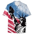 thumbnail image 4 of mgoYE Men American Flag Button Shirt Short Sleeve USA 4th of July Flag Tops Loose Patriotic Novelty Button T-Shirts 250th Anniversary Gifts for Men(Blue,XL), 4 of 6