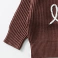 thumbnail image 6 of Cute Embroidered Sweaters Girls Casual Chunky Knit Oversized Sweater Winter Fall Pullover Tops Brown, 12 M, 6 of 7