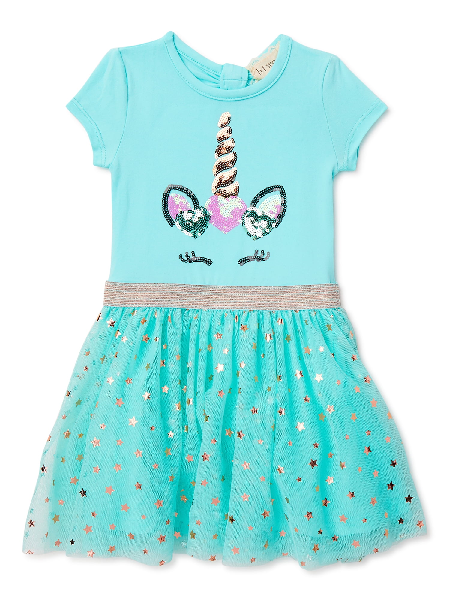 Btween Toddler Girls Unicorn Short Sleeve Tulle Tutu Dress, Sizes 2T4T