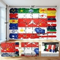 thumbnail image 5 of Prxcm Canvas Wall Mural Peel and Stick Large Wallpaper jigsaw flags Wall Art Decor for Living Room Bathroom Self Adhesive and Removable 69" x 98", 5 of 5