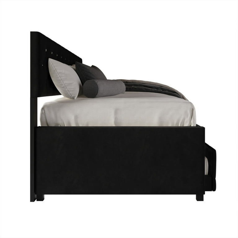 Home Design Darcey Twin Daybed with Trundle, Dark Gray Velvet photo 5