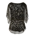 thumbnail image 4 of PrettyGuide Women's Sequin Blouse Tops Sparkly Beaded Evening Formal Party Dressy Tops, Medium, 4 of 6