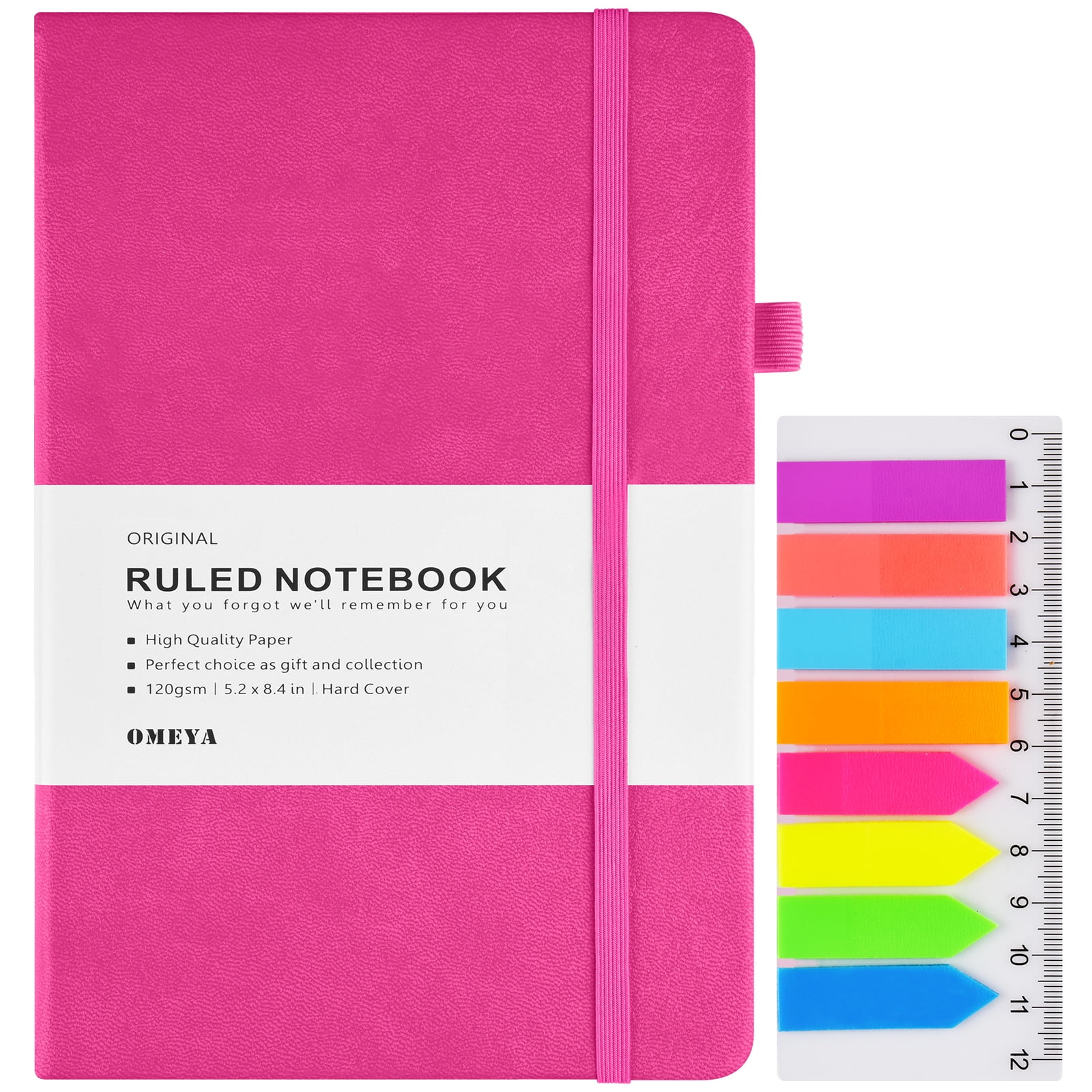 Journal Notebook, Hardcover Lined Notebook with 120GSM Thick Paper & Pockets, College Ruled