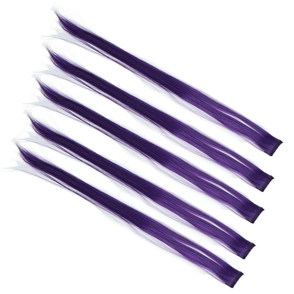 Colorful Hair Extension Clip, Natural Highlights Hair Pieces Long Hair Hairpiece For Women For Daily Use For Prom White,Purple,Pink Purple And Grey,Gold