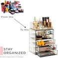 thumbnail image 7 of Sorbus Acrylic Cosmetic and Jewelry Storage Case Display - Spacious Design - Great for Bathroom, Dresser, Vanity and Countertop (4 Large, 2 Small Drawers, Black Jewel), 7 of 7