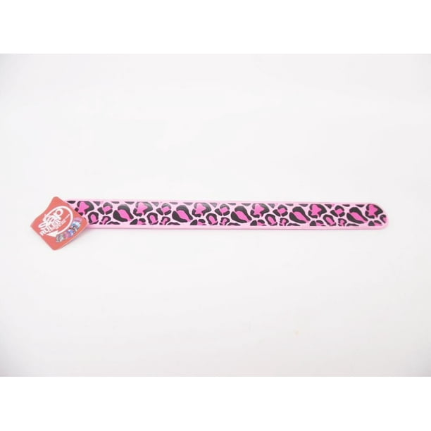 back to school b2s silicone 12 pink leopard print slap bracelet 12 ruler walmart com