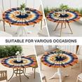 thumbnail image 7 of Orange Purple Blue Tie Dye Mandala Pattern Round Fitted Tablecloth with Elastic Edge,Dining Table Cover Waterproof,Outdoor Round Tablecloth for Camping,Dining,Indoor and Outdoor, 7 of 7