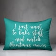 thumbnail image 2 of Creative Products Bake Stuff And Watch Christmas Movies in Teal 14x20 Spun Poly Pillow, 2 of 2