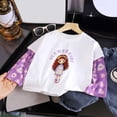 thumbnail image 2 of JUMEYU Baby Clothes for Girls Girl's Graphic Print Round Neck Short Sleeve Tee Summer Casual T Shirt 2T 3T (Purple,2-3 Years), 2 of 8