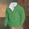 thumbnail image 2 of Fanxing St Patricks Day Shirt Men Men's St Patrick's Day Golf Shirt Retro Irish Party Polo Shirts Long Sleeve Shamrock Clover Printed Henley Shirts Green,M Female, 2 of 3