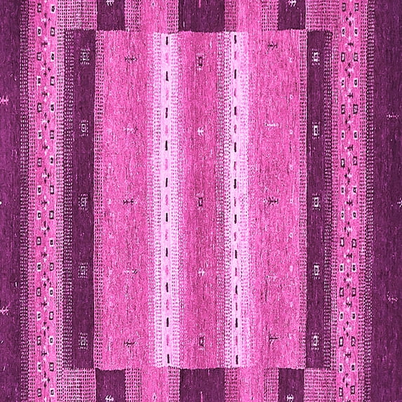 Ahgly Company Indoor Square Abstract Pink Modern Area Rugs, 6' Square