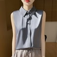 thumbnail image 2 of Wlynlyn Satin Tank Tops for Women Button down Sleeveless Blouses Lapel Collared Solid Color Dressy Casual Camis Shirts, 2 of 5
