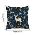 thumbnail image 4 of Christmas Pillow Covers Blue Christmas Linen Material Elks Snowflake Component Pillow Cover 18x18 In Home Bedroom Decoration Sofa Cushion, 4 of 7