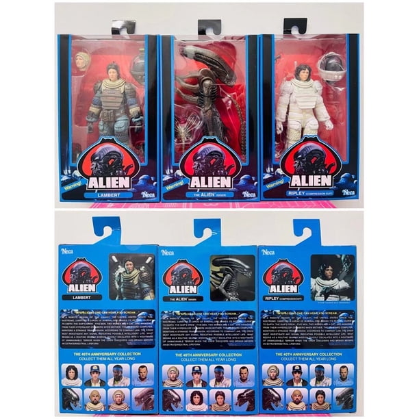 NECA-Alien Stockholm alRipley Predator Spatule KTXThe Alien Figure Toys, Predator Kokor 40th Workers Figura de acción alienígena, juego de 3 piezasC Con caja zhangmengya unisex