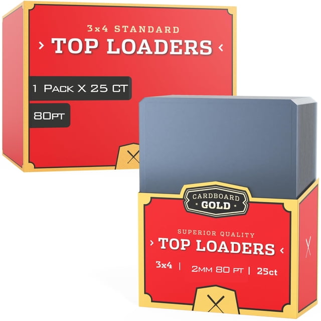 Trading Card Toploaders Cardboard Gold, 80 puntos, 3 x 4 pulgadas, 25 unidades