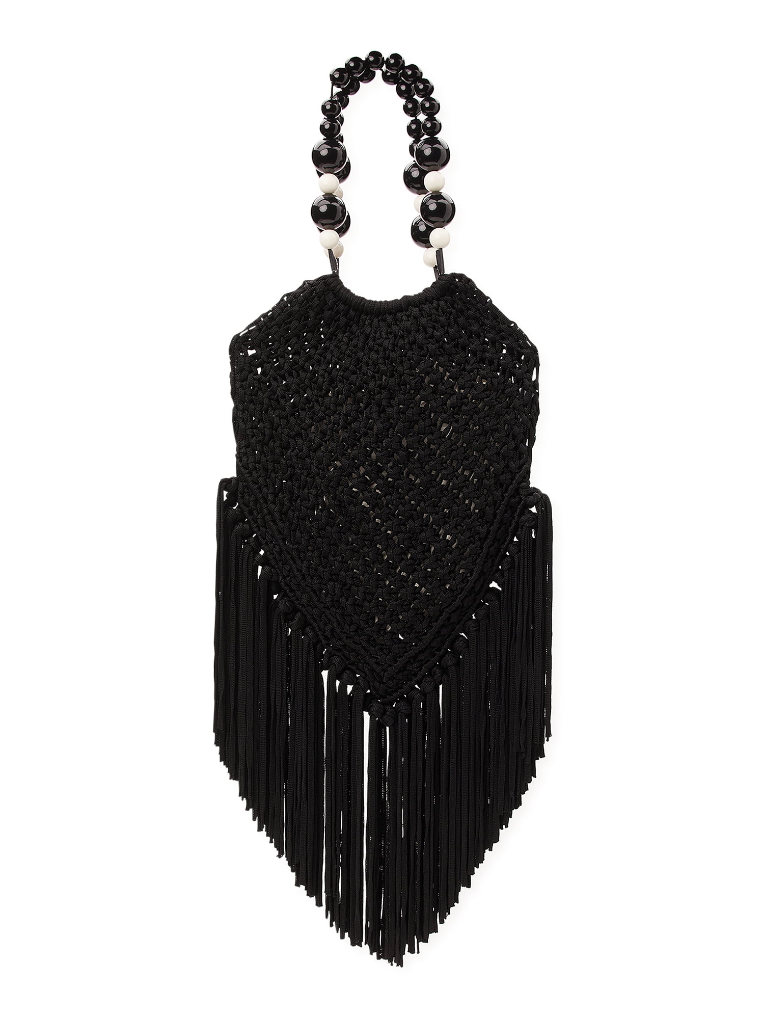 No Boundaries Women's Festival Fringe Tote Handbag, Black
