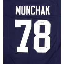 Penn State Nittany Lions Mike Munchak Autographed Blue Jersey Beckett BAS 114984