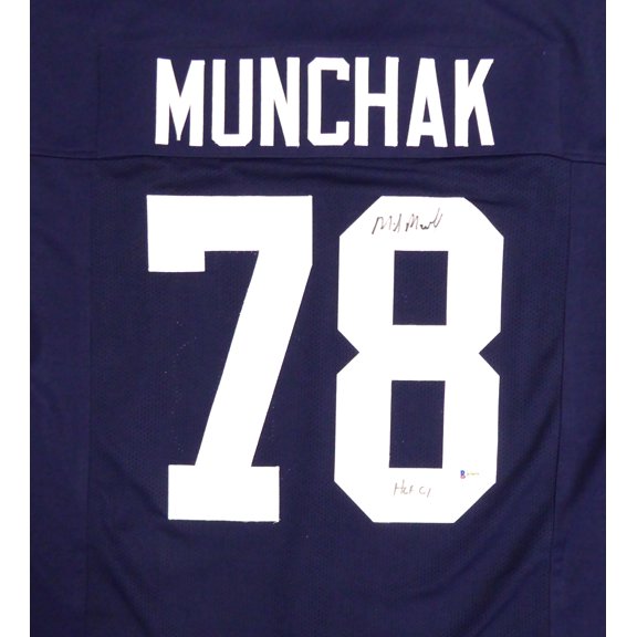 Penn State Nittany Lions Mike Munchak Autographed Blue Jersey Beckett BAS 114984