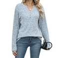 thumbnail image 1 of TINZ Plus Size Tops Comfortable Loose Long Sleeve Button Neck Winter Fall Shirt For Women Long Layering Tops plus Size Camisole, 1 of 4