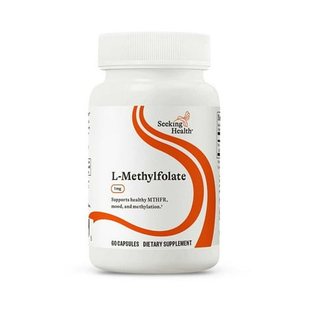 Seeking Health L-Methylfolate 1mg Supports healthy MTHFR, mood, and methylation- 60 Capsules Dietary Supplement